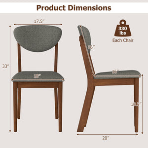 Wooden Dining Chairs Set of 4 with Padded Seat Back for Dining Room-Gray