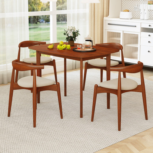 Wooden Dining Table for 2-4 People Kitchen Table with Rubber Wood Legs-Walnut