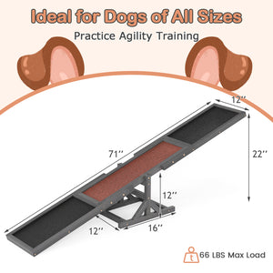 Wooden Dog Agility Seesaw Dog Outdoor Run Game Toy for Obstacle Courses-Gray