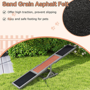 Wooden Dog Agility Seesaw Dog Outdoor Run Game Toy for Obstacle Courses-Gray