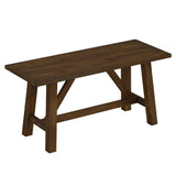 Wooden Entryway Bench Farmhouse Dining Bench with 400 LBS Weight Capacity-Brown