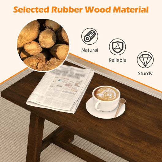 Wooden Entryway Bench Farmhouse Dining Bench with 400 LBS Weight Capacity-Brown