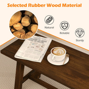 Wooden Entryway Bench Farmhouse Dining Bench with 400 LBS Weight Capacity-Brown