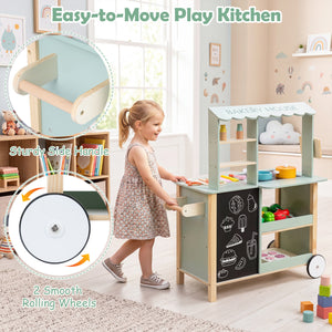 Wooden Kitchen Playset with Cookware Accessories for Kids