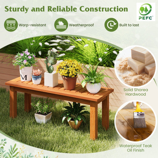 Wooden Plant Stand Outdoor Indoor Solid Wood Flower Pot Holder Display Shelf-S