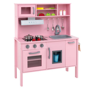 Wooden Pretend Play Kitchen Set for Toddlers-Pink