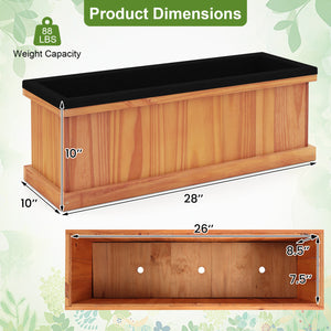 Wooden Raised Garden Bed with Drainage Holes and Liner Solid Fir Wood Planter Box-M