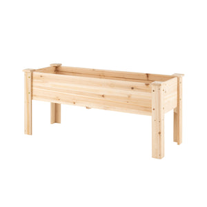 Wooden Raised Garden Bed with Legs 175 LBS Heavy-Duty Elevated Planter Box with Drainage Holes-Natural
