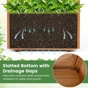 Wooden Raised Garden Bed Elevated Planter Box with Hanging Roof-Orange