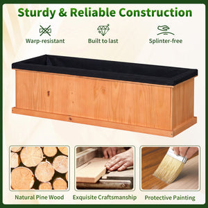 Wooden Raised Garden Bed with Drainage Holes and Liner Solid Fir Wood Planter Box-XL