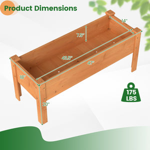 Wooden Raised Garden Bed with Legs Elevated Planter Box with Drainage Holes-Orange