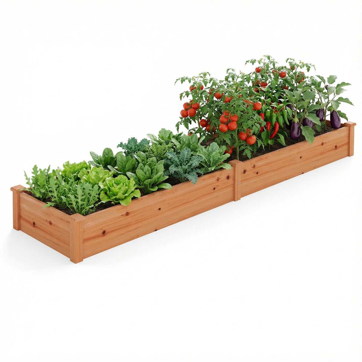 Wooden Vegetable Raised Garden Bed for Backyard Balcony Patio-Orange