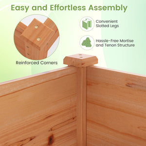 Wooden Vegetable Raised Garden Bed for Backyard Balcony Patio-Orange