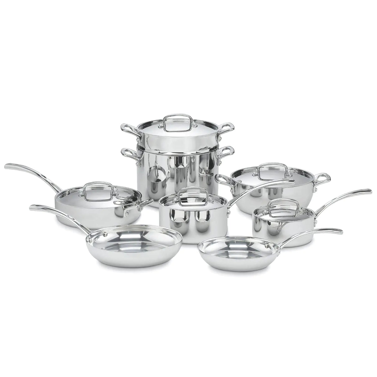 Cuisinart FCT-13 13-Piece Cookware Set French Classic Tri-Ply Silver