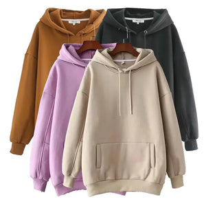 Casual Solid Color Plus Velvet Sweater for All Seasons