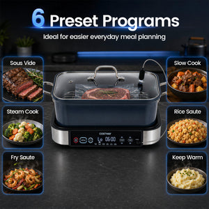 6-in-1 Programmable Slow Cooker with Keep Warm Functions and Adjustable Timer  Control