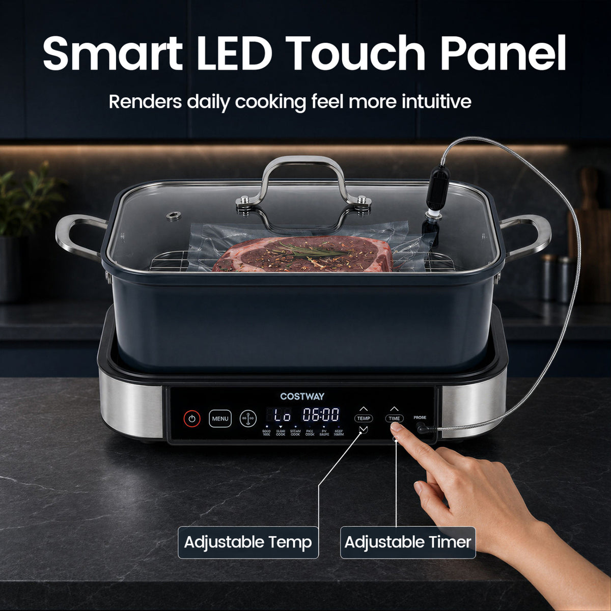 6-in-1 Programmable Slow Cooker with Keep Warm Functions and Adjustable Timer  Control