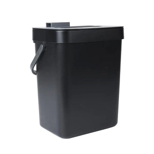 VIGIND Hanging Small Trash Can with Lid Under Sink for Kitchen 5 L/ 1.3 Gallons Plastic Waste BasketFood Waste BinKitchen Compost Bin for Counter TopBathroom/Office (Black)