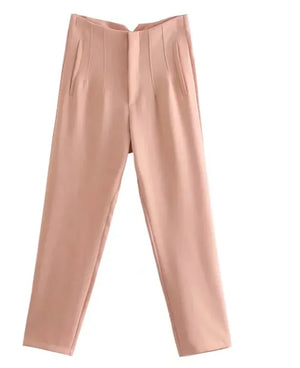 Elegant High Waist Pencil Trousers for Women