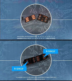 R-SIM18+ RSIM 18+ Nano Unlock Card For iPhone 14 Plus 13 12 11 Pro Max XR iOS 16
