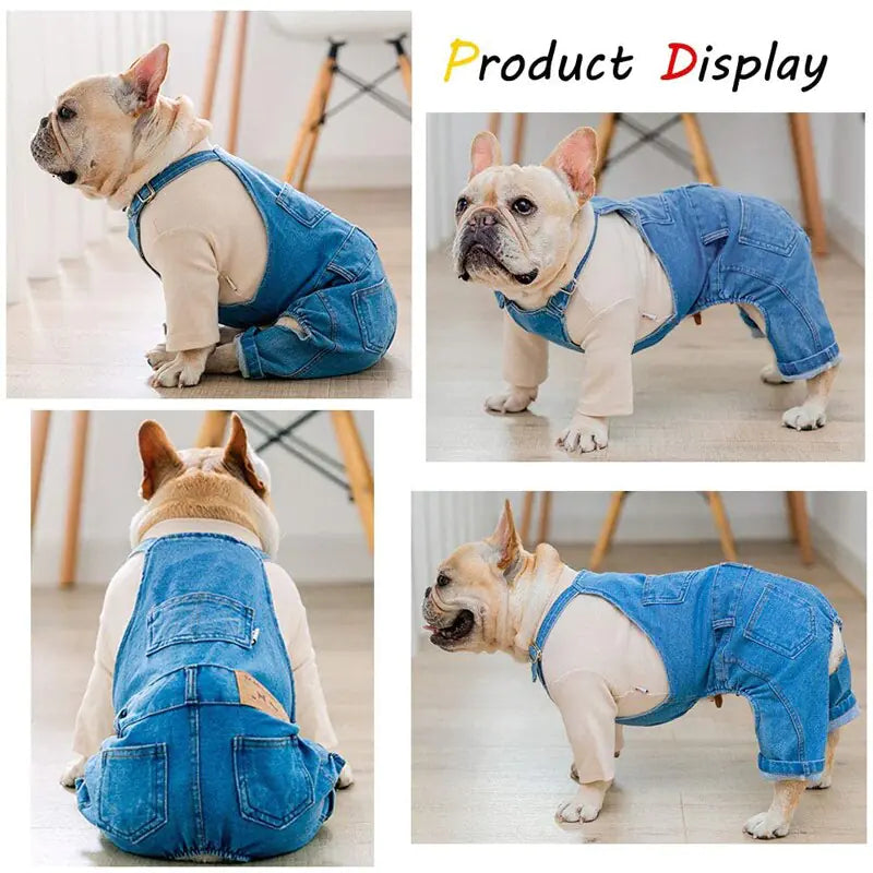 Denim Pet Dog Clothes Jumpsuits