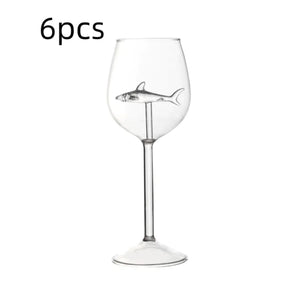 Shark Inside Red Wine Glass
