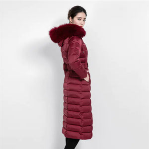 Luxury Women's Winter Coat with Fox Fur Collar