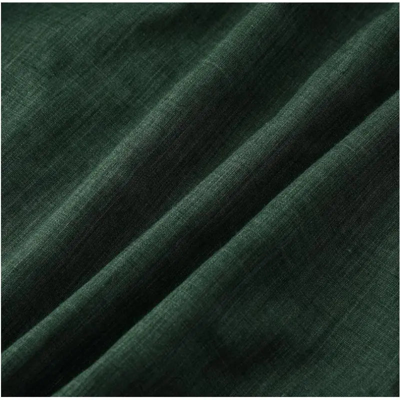 Solid Color Long Sleeve Button Stand Collar Men's Shirt