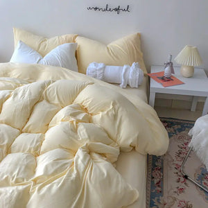 Light Yellow Soft Quilted Bed Sheet
