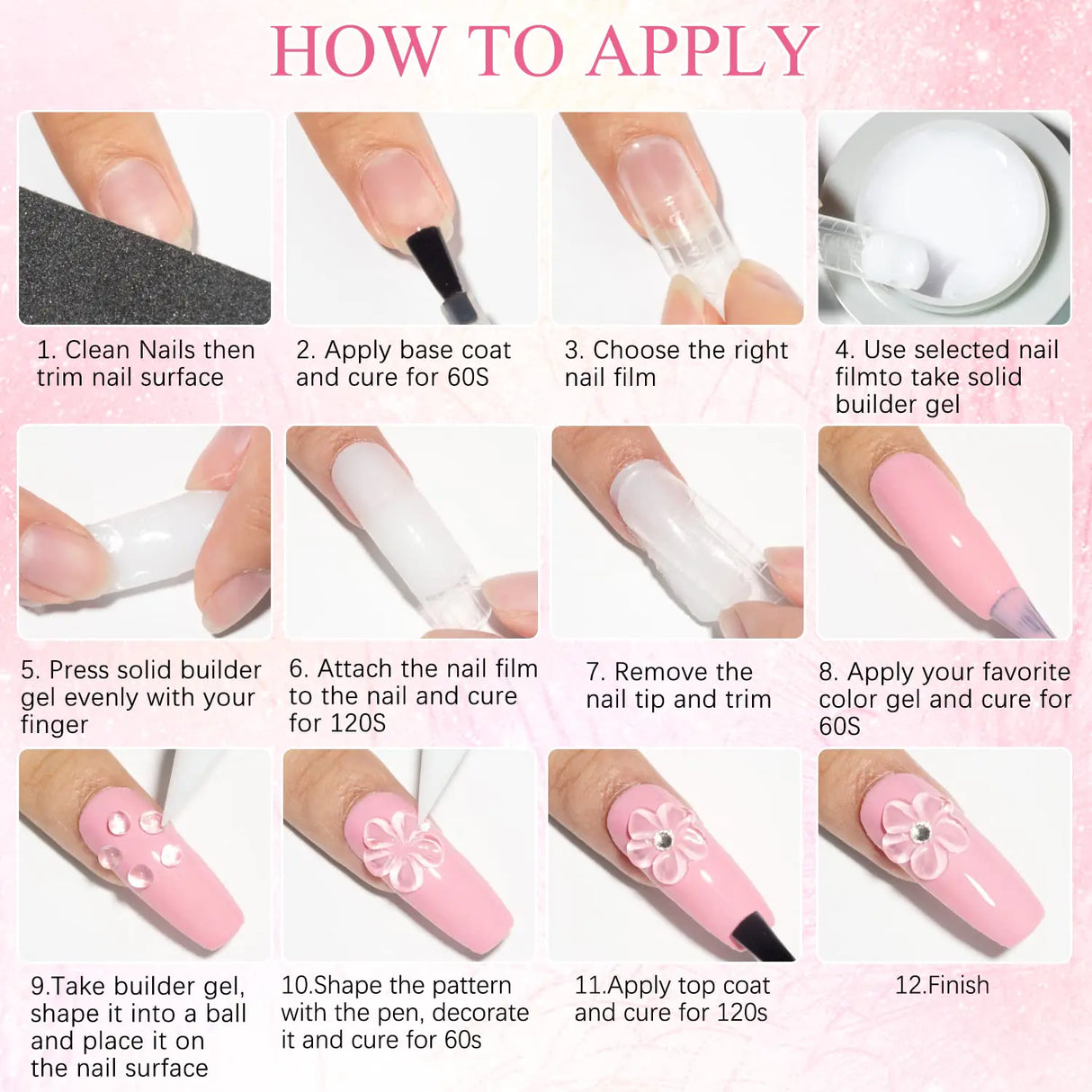 MIZHSE Solid Builder Gel, Nail Sculpture Gel Non-Sticky 4 Colors Nude Clear White Pink Hard Builder Gel Nails UV LED Nail Extension Gel For Nail Salon Home Manicure C-Classic Colors * 4