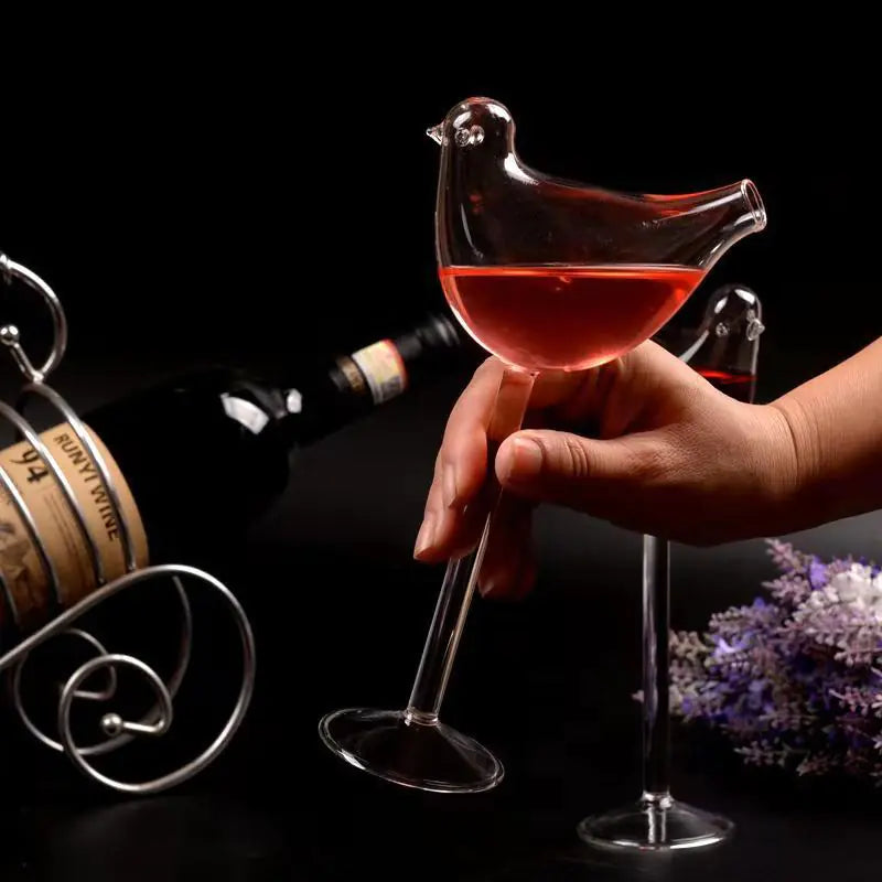 Creative Bird-Shaped Cocktail and Champagne Glass