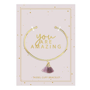 You Are Amazing Simple Tassel Cuff Bracelet on Gift Card | Gift Add-On, Congratulations, Greeting Card Stuffer