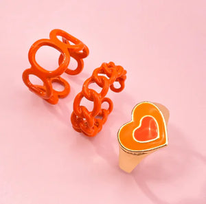 Vintage Embrace Hands Rings Set