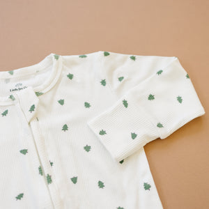 Tiny Trees Ribbed Bamboo Zippy Pajamas