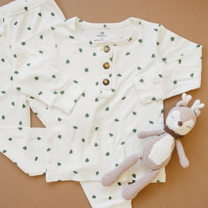 Tiny Trees Ribbed Bamboo 2pc Henley Pajamas
