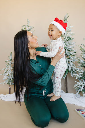 Women's Green Emerald Bamboo Christmas Pajamas