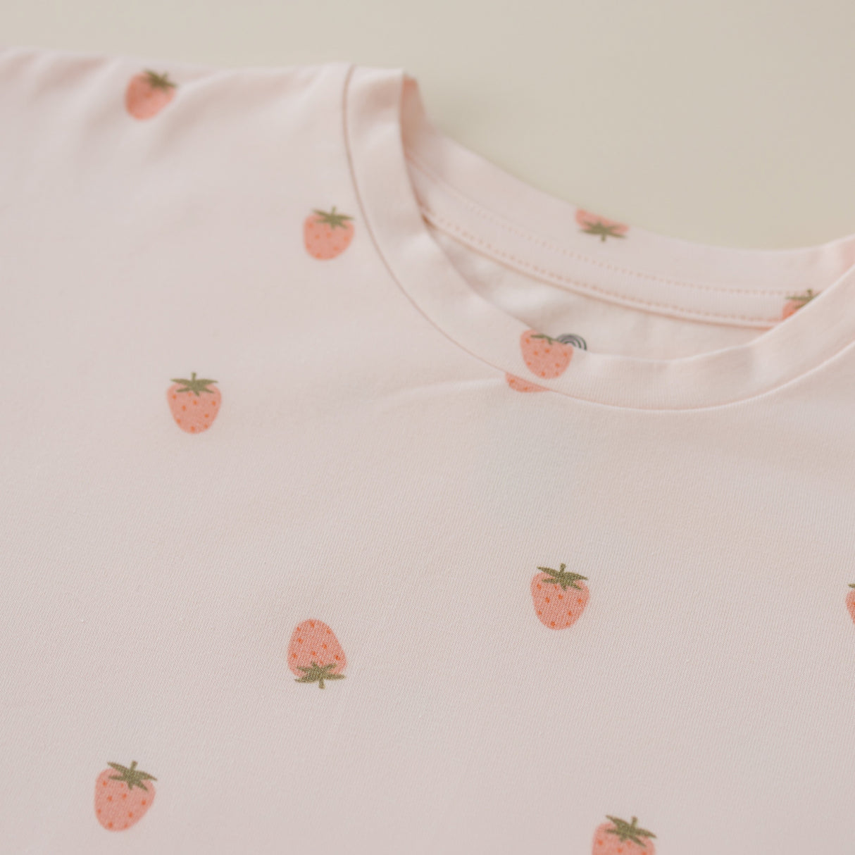 Organic Cotton Strawberry Print Shorts Set