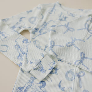 Cowboy Blues 2pc Ribbed Bamboo Pajamas