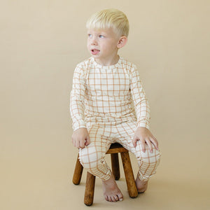 Burnt Orange Plaid 2pc Bamboo Pajamas