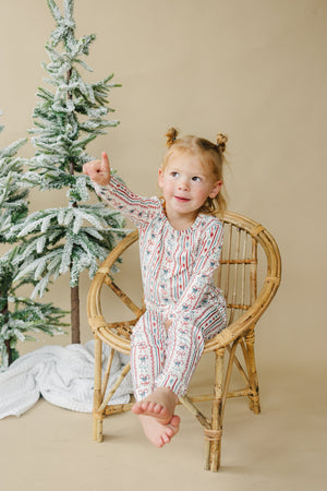 Candy Cane Lane Bamboo Christmas Pajamas - 2pc Set