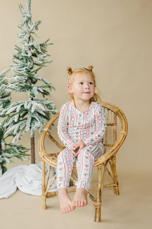 Candy Cane Lane Bamboo Christmas Pajamas - 2pc Set