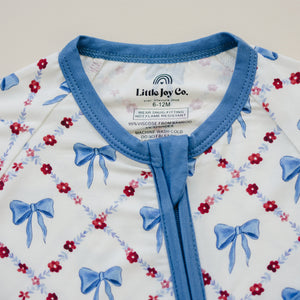 Red White & Bows Bamboo Zippy Pajamas