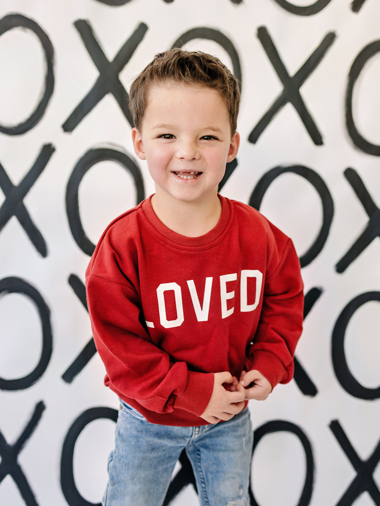 Loved Crewneck Sweatshirt - Red or Pink
