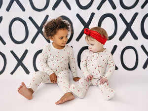 Tiny Hearts Bamboo Zippy Pajamas