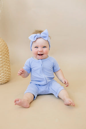 Solid Ribbed Bamboo Shorty Romper (0-3m to 4T)  - more colors