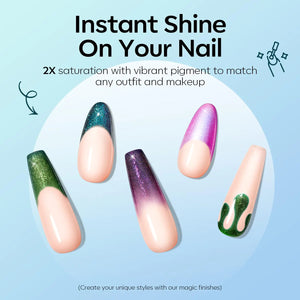 Modelones Chameleon Blue Gel Nail Polish, 15ML Shimmer Blue Gel Polish Glitter Sparkle Gel Nail Soak Off Led Summer Nail Gel Polish for Women Girl DIY Nail Art Gift A23-Dark Purple to Blue