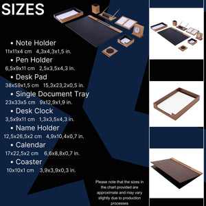MOOG Zebrona Leather Desk Set-Brown- 11 PCS