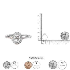 GIA Certified 14k White Gold 4/5 Cttw Diamond Halo Engagement Ring (G-H Color, SI1-SI2 Clarity)