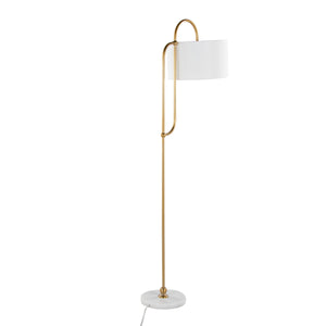 Leslie - Glam / Art Deco Floor Lamp - Gold / White by Couch.com