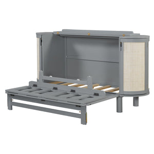 Murphy Bed With Hidden Storage & Modern Woven Design by Couch.com